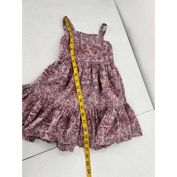 Utsa Kids 2Y Purple Floral Ruffle Dress Smocked Cottagecore Prairie Cotton Blend - Picture 5 of 8